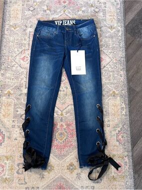 VIP Jeans Lace-Up Denim Stylish Jeans